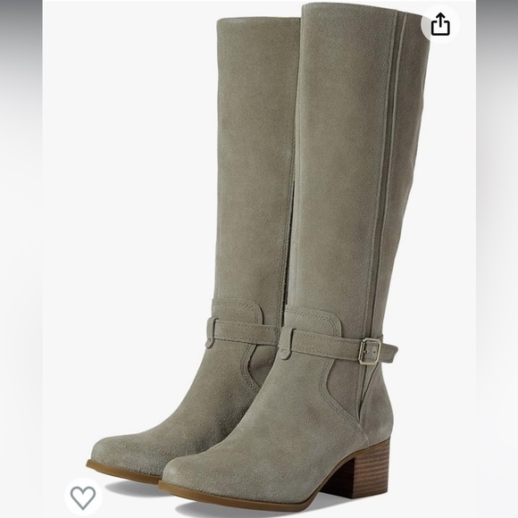 Koolaburra Gray Suede Madeley Suede Riding Boots - Picture 2 of 8